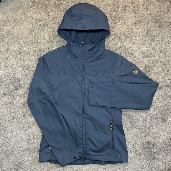 Fjallraven Stina Jacket Womens XS Blue G-1000 Hiking Lightweight Rain - Picture 1 of 15